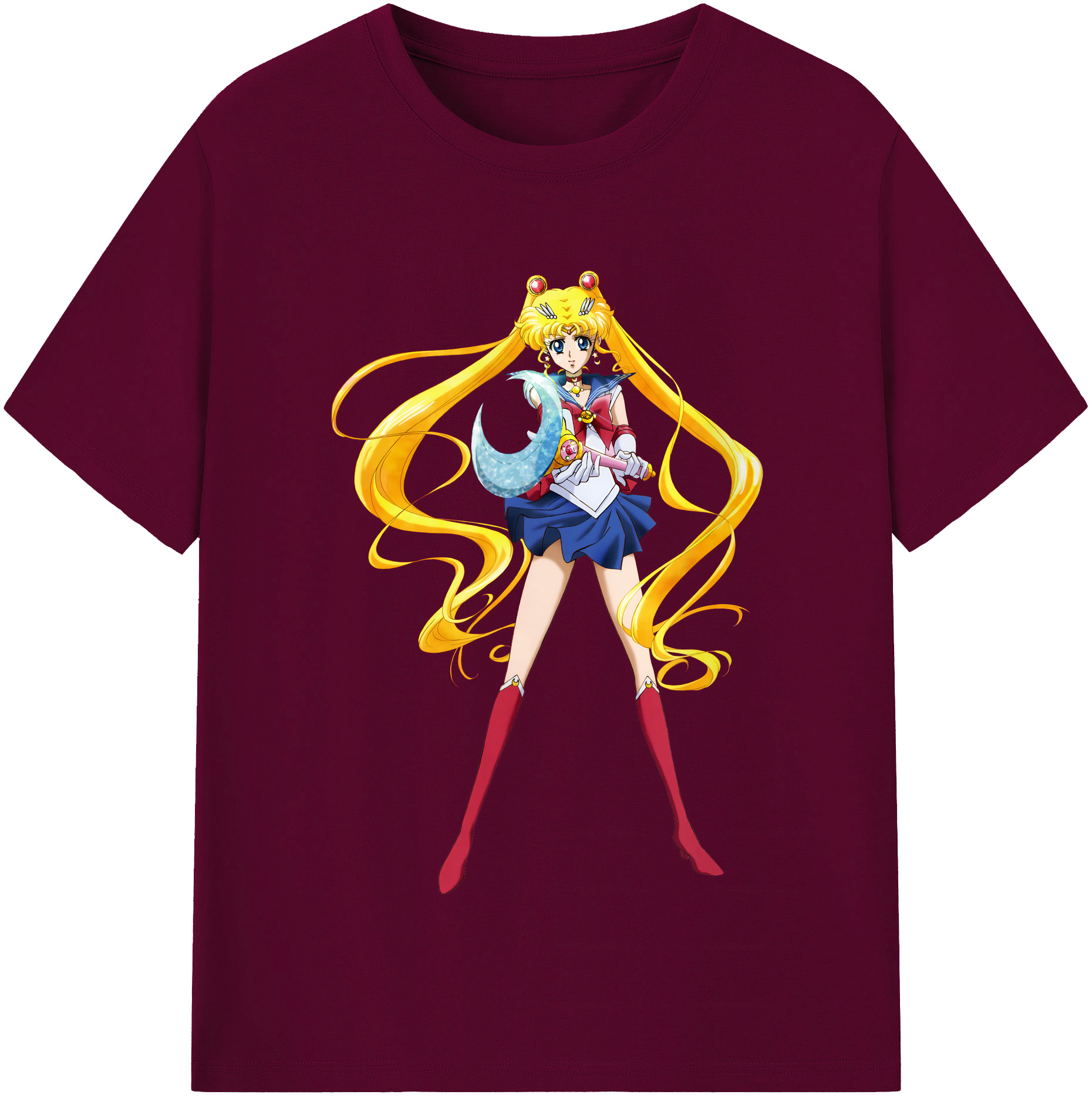 （画像用） 美少女戦士セーラームーン 月野 うさぎ つきの うさぎ Sailor Moon Tsukino Usagi レディースカジュアルプリントTシャツ（綿100％）